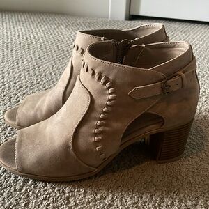 Open Toed Heeled Booties